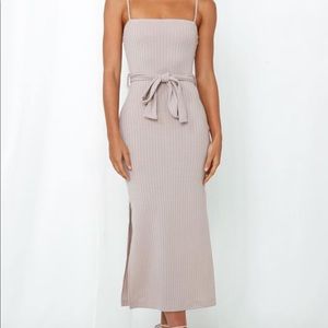 Hello Molly “WAYS I LOVED YOU KNIT MIDI DRESS STONE” Dress